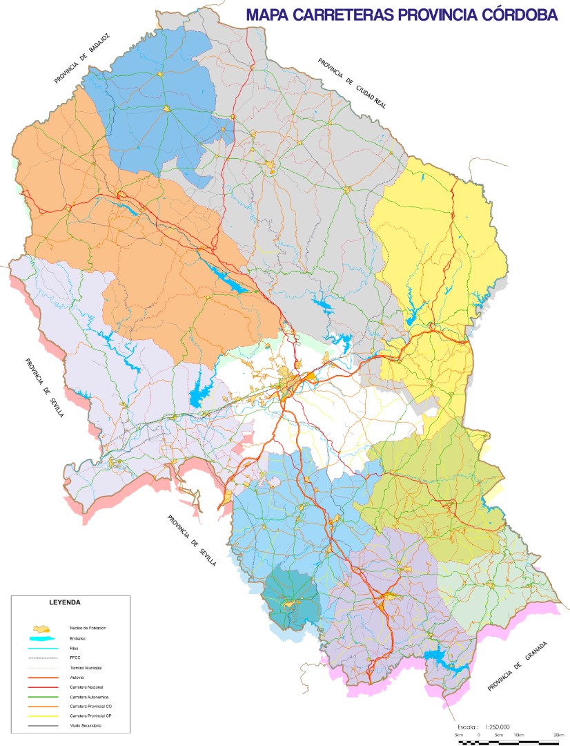 Mapa Digital Carreteras Consorcio Córdoba Mudo