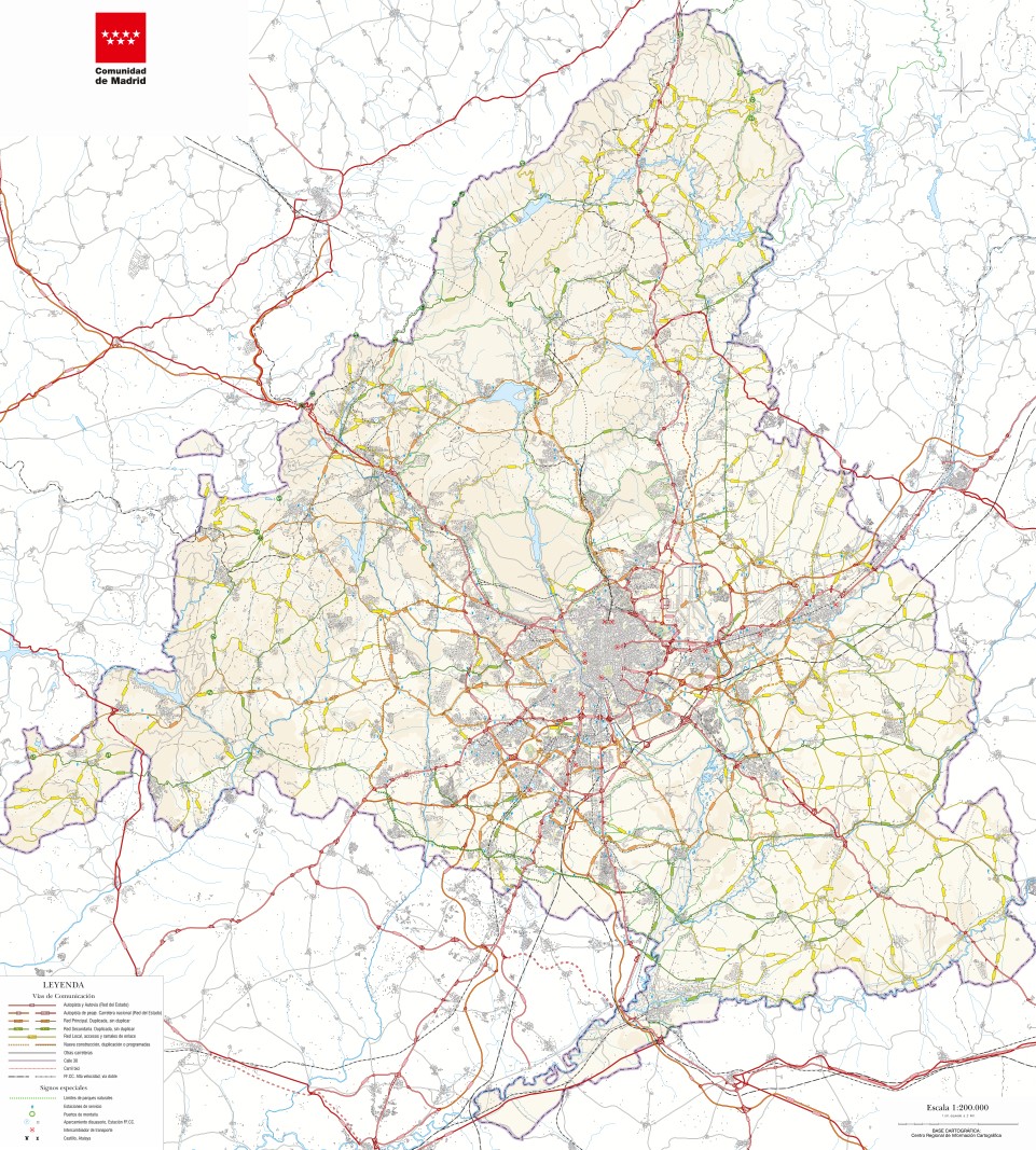Mapa Digital Carreteras Comunidad Madrid Mudo
