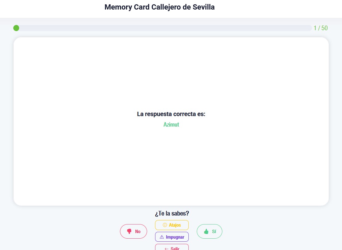 Memory Card Callejero de Sevilla