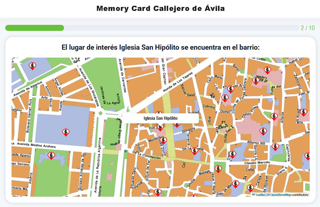 Memory card Callejero de Ávila