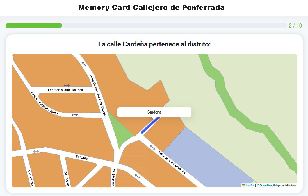 Memory Card Callejero de Ponferrada