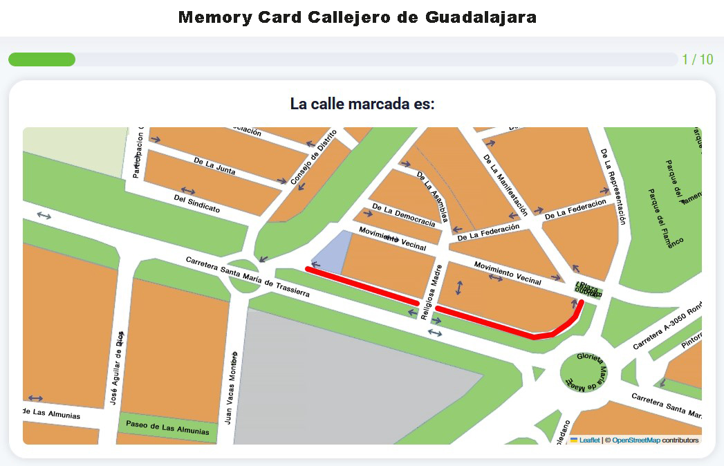 Memory Card Callejero de Guadalajara