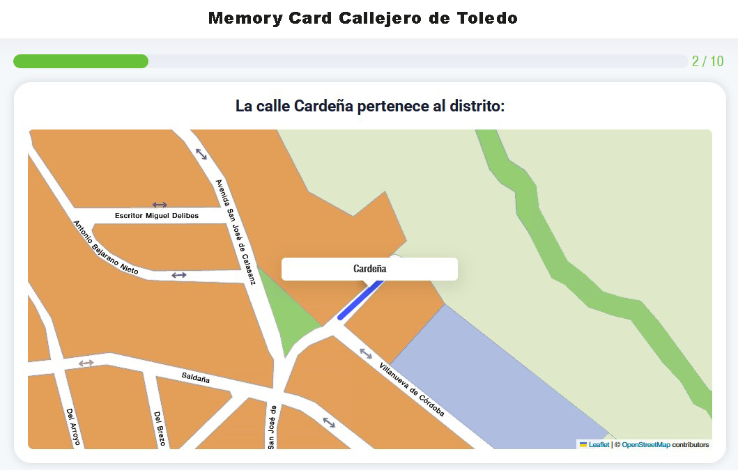 Memory Card Callejero de Toledo