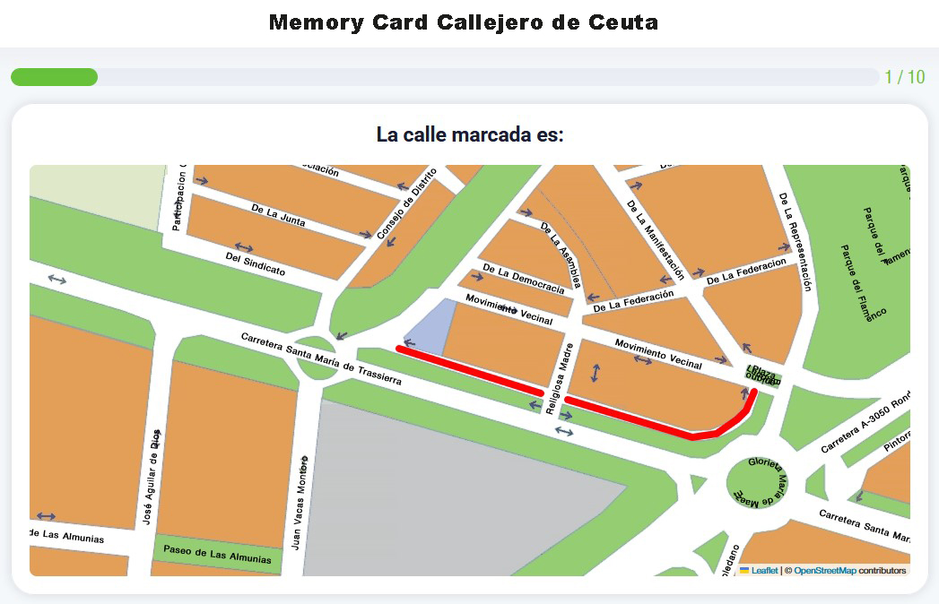 Memory Card Callejero de Ceuta