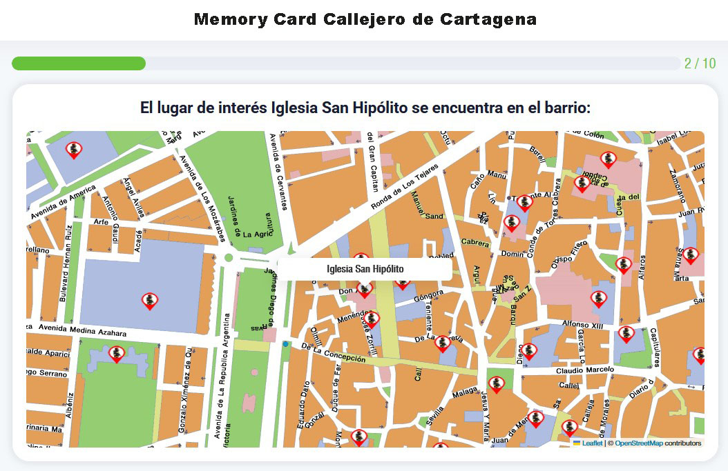 Memory Card Callejero de Cartagena