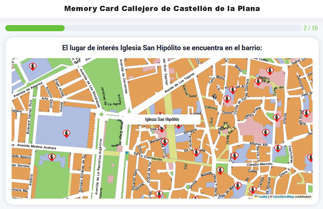 Memory Card Callejero de Castellón de la Plana
